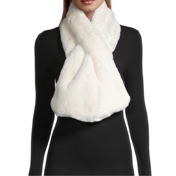 $92 Apparis Bambi Vegan Fur Scarf Ivory NWT CURRENT STYLE